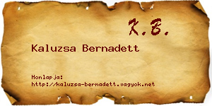 Kaluzsa Bernadett névjegykártya