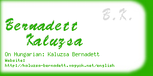 bernadett kaluzsa business card